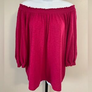Knox Rose Dark Pink On/Off Shoulder Top